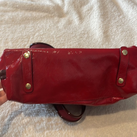 Coach Poppy Patent Leather Sachel Handbag 15868 Red - Picture 9 of 9